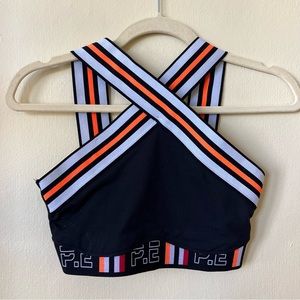 P.E Nation the Strike Cropped Top Sports Bra Neon Size Small